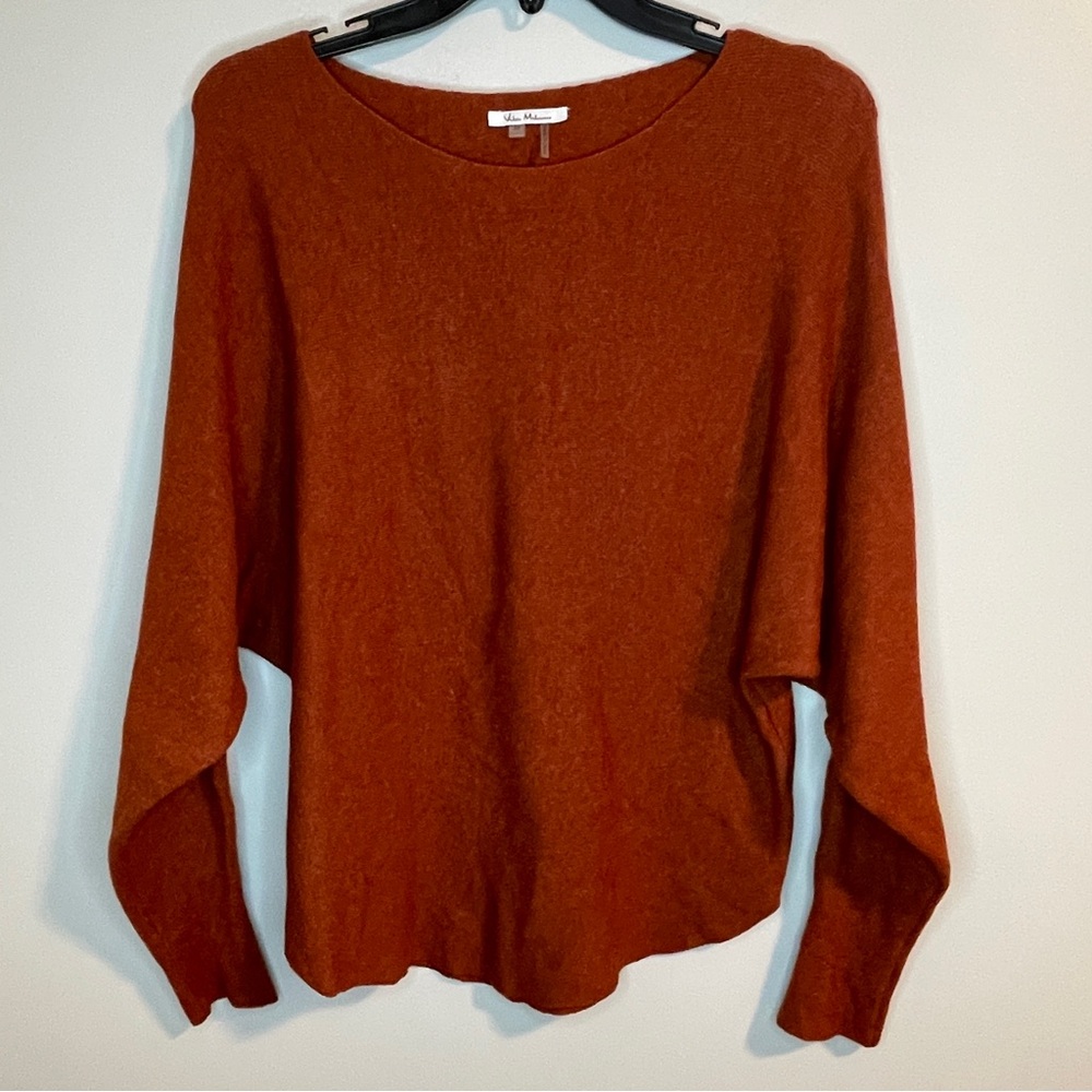 Mila Vilano pumpkin spice batwing sleeve sweater M EUC